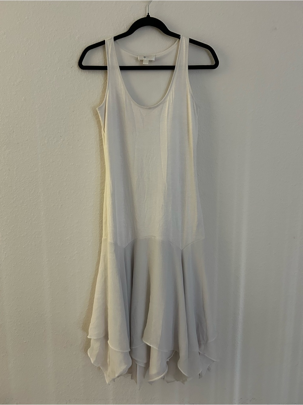 Ann Taylor Cream Layered Hem Dress